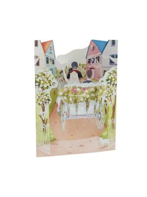 Объемная открытка  Свадебная карета Даринчи. Цвет: бежевый