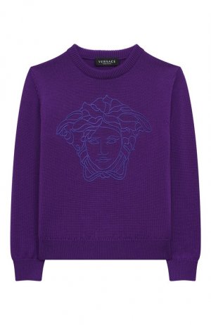 Шерстяной свитер Versace. Цвет: фиолетовый