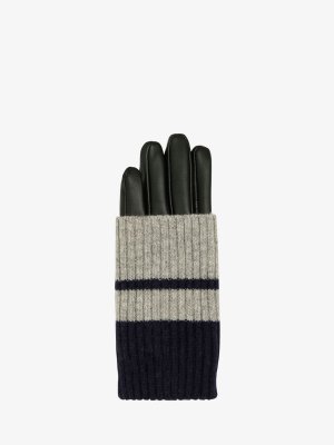 Кожаные перчатки с полосками лавады , арт-синий/серый Unmade Copenhagen