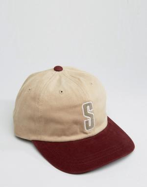 Бейсболка с винтажным логотипом Stussy. Цвет: бежевый