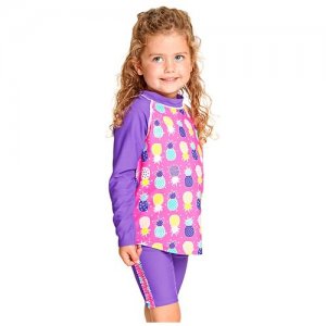 ZOGGS Купальный костюм детский Pine Crush Sun Protection Setразмер AU 3. Цвет: фиолетовый/розовый