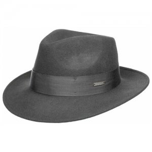 Шляпа федора демисезонная, шерсть, утепленная, размер 57, серый Seeberger. Цвет: серый