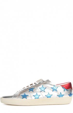 Спортивные туфли Saint Laurent. Цвет: серебряный