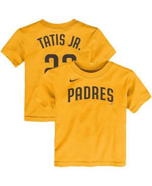 Футболка с именем и номером игрока Сан-Диего Падрес для малышей Фернандо Татис-младший , золотой Nike