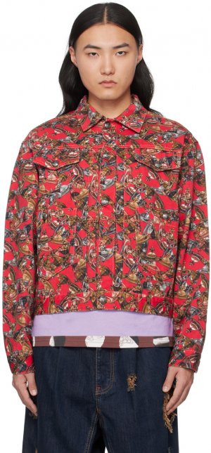 Красная джинсовая куртка Marlene , цвет Crazy orb Vivienne Westwood