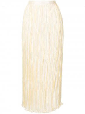 Шелковая юбка-карандаш с плиссировкой Andrew Gn. Цвет: бежевый
