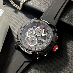 MEGIR Многофункциональные мужские спортивные часы модные водонепроницаемые ночные силиконовые кварцевые 2208