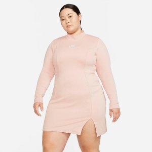 Женское платье с длинными рукавами и логотипом Air (большие размеры), розовый Nike
