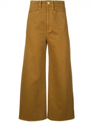 Укороченные джинсы широкого кроя Proenza Schouler White Label. Цвет: коричневый