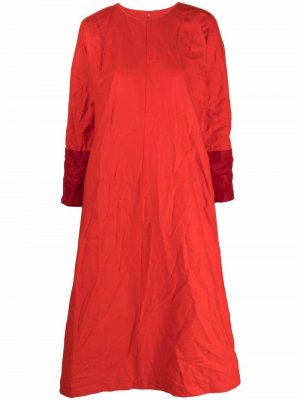 Расклешенное платье с длинными рукавами Comme Des Garçons. Цвет: красный