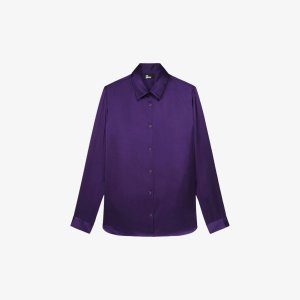 Шелковая рубашка свободного кроя с прямым подолом , фиолетовый The Kooples