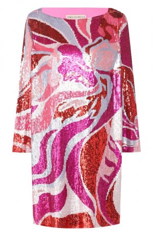 Платье с пайетками Emilio Pucci. Цвет: розовый
