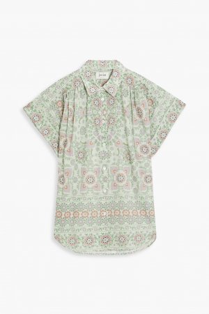 Рубашка Naro из хлопка с принтом и сборками , серо-зеленый Joie