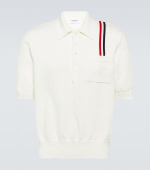 Рубашка поло из хлопка с полосками rwb , белый Thom Browne