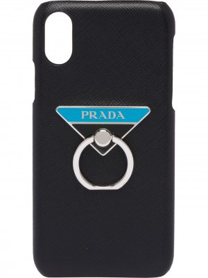 Чехол для iPhone X/XS с кольцом Prada. Цвет: черный