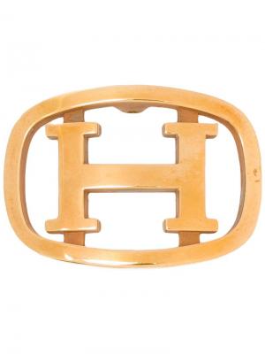 Пряжка для ремня с логотипом Hermès Vintage. Цвет: металлический