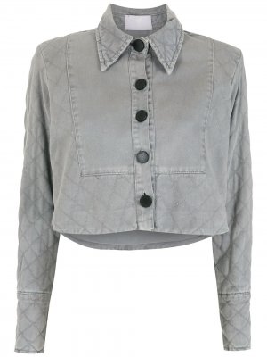 Стеганая куртка-рубашка Andrea Bogosian. Цвет: серый