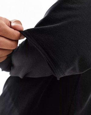 Оверсайз-футболка с двойными рукавами черного цвета ADPT. Цвет: черный