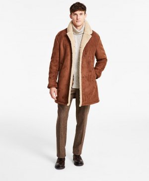 Мужские пальто классического кроя из овчины , коричневый Ben Sherman