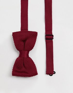 Бордовый трикотажный галстук-бабочка -Красный Twisted Tailor