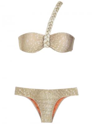 One shoulder bikini set Adriana Degreas. Цвет: телесный