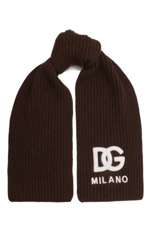 Шерстяной шарф Dolce & Gabbana. Цвет: коричневый