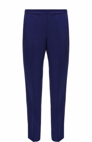Укороченные брюки прямого кроя со стрелками St. John. Цвет: темно-синий