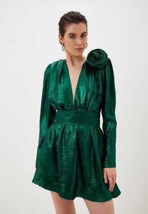 Платье и брошь Ruxara. Цвет: зеленый