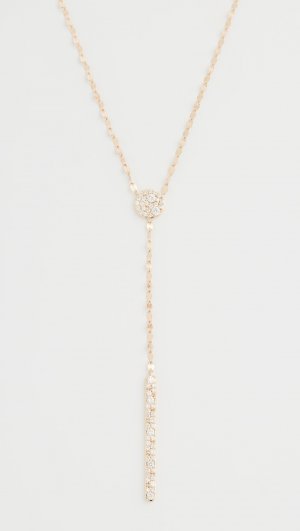 14k Scattered Diamond Charm Lariat Necklace LANA JEWELRY
