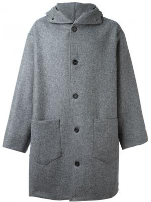 Пальто с капюшоном Cini. Цвет: серый