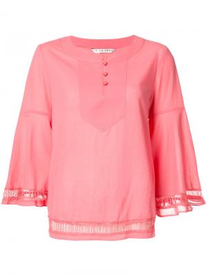 Блузка с застежкой на пуговицах Trina Turk. Цвет: розовый и фиолетовый