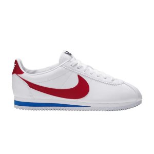 Женские кожаные бело-красные кроссовки Classic Cortez 807471-103 Nike
