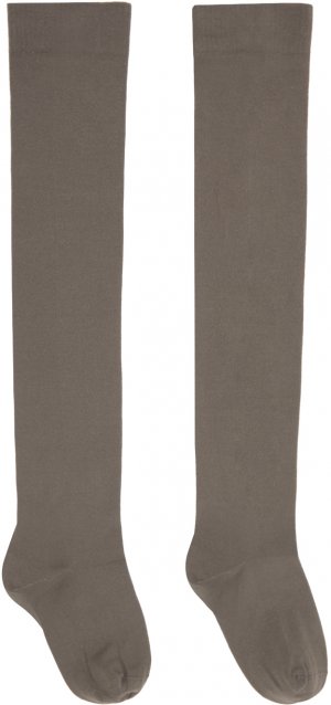 Серо-коричневые полупрозрачные носки Rick Owens