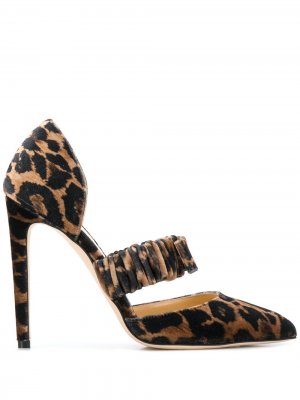 Туфли Lily 120 с вырезами и леопардовым узором Chloe Gosselin. Цвет: коричневый