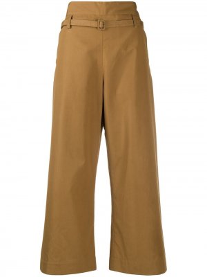 Расклешенные укороченные брюки с завышенной талией Marni. Цвет: бежевый