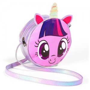 Сумка детская Искорка. Пони, My little Pony, сиреневая блестящая Hasbro. Цвет: фиолетовый