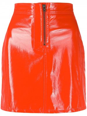 Виниловая юбка мини Fiorucci. Цвет: оранжевый