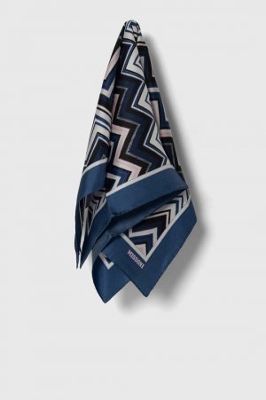 Шелковый шарф , темно-синий Missoni