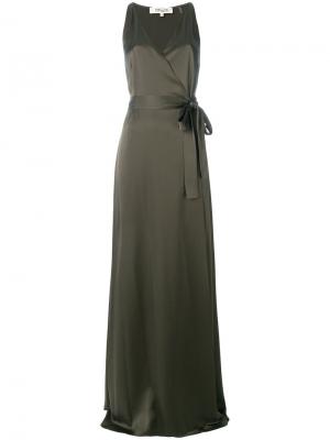 Длинное платье с запахом Dvf Diane Von Furstenberg. Цвет: зеленый