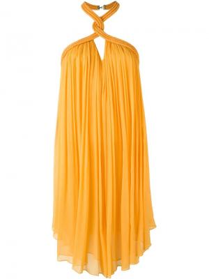 Платье с петлей халтер Jay Ahr. Цвет: жёлтый и оранжевый
