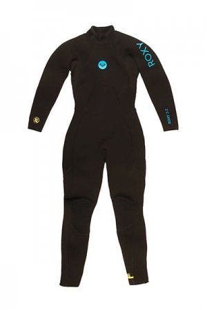 Детский гидрокостюм с молнией на спине 3/2mm School Rental Roxy. Цвет: черный