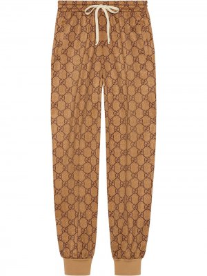 Спортивные брюки из джерси с узором GG Gucci. Цвет: нейтральные цвета