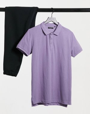 Лиловая футболка-поло с короткими рукавами -Фиолетовый Brave Soul