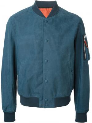 Классическая куртка-бомбер Kris Van Assche. Цвет: синий