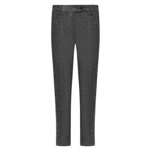 Укороченные брюки из смеси шелка и шерсти с кашемиром Kiton. Цвет: серый
