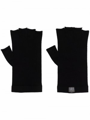 Перчатки-митенки с логотипом Antonella Rizza. Цвет: черный