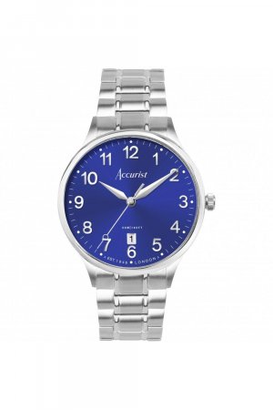 Классические мужские аналоговые кварцевые часы из нержавеющей стали - 73003 , синий Accurist