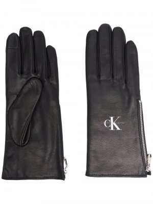 Перчатки с логотипом Calvin Klein. Цвет: черный