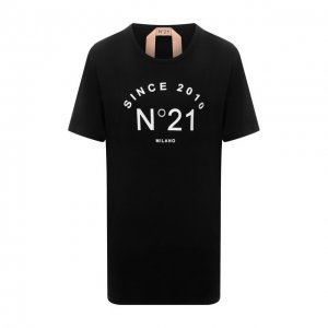 Хлопковая футболка N21. Цвет: чёрный