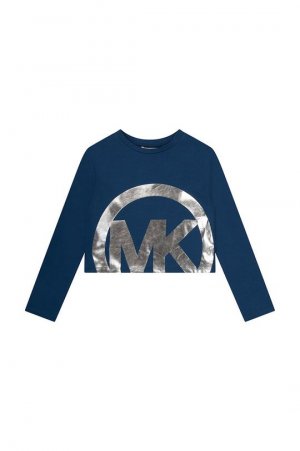 Хлопковая рубашка с длинными рукавами для мальчиков и девочек , темно-синий Michael Kors